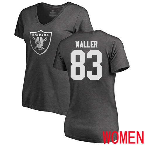 Oakland Raiders Ash Women Darren Waller One Color NFL Football #83 T Shirt